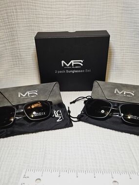 Mack Russo 2-Pack Sunglasses Set - Black Frames with Black & Brown Lenses